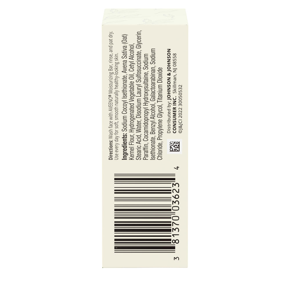 Aveeno barre nettoyante visage routine quotidienne propre et apaisée