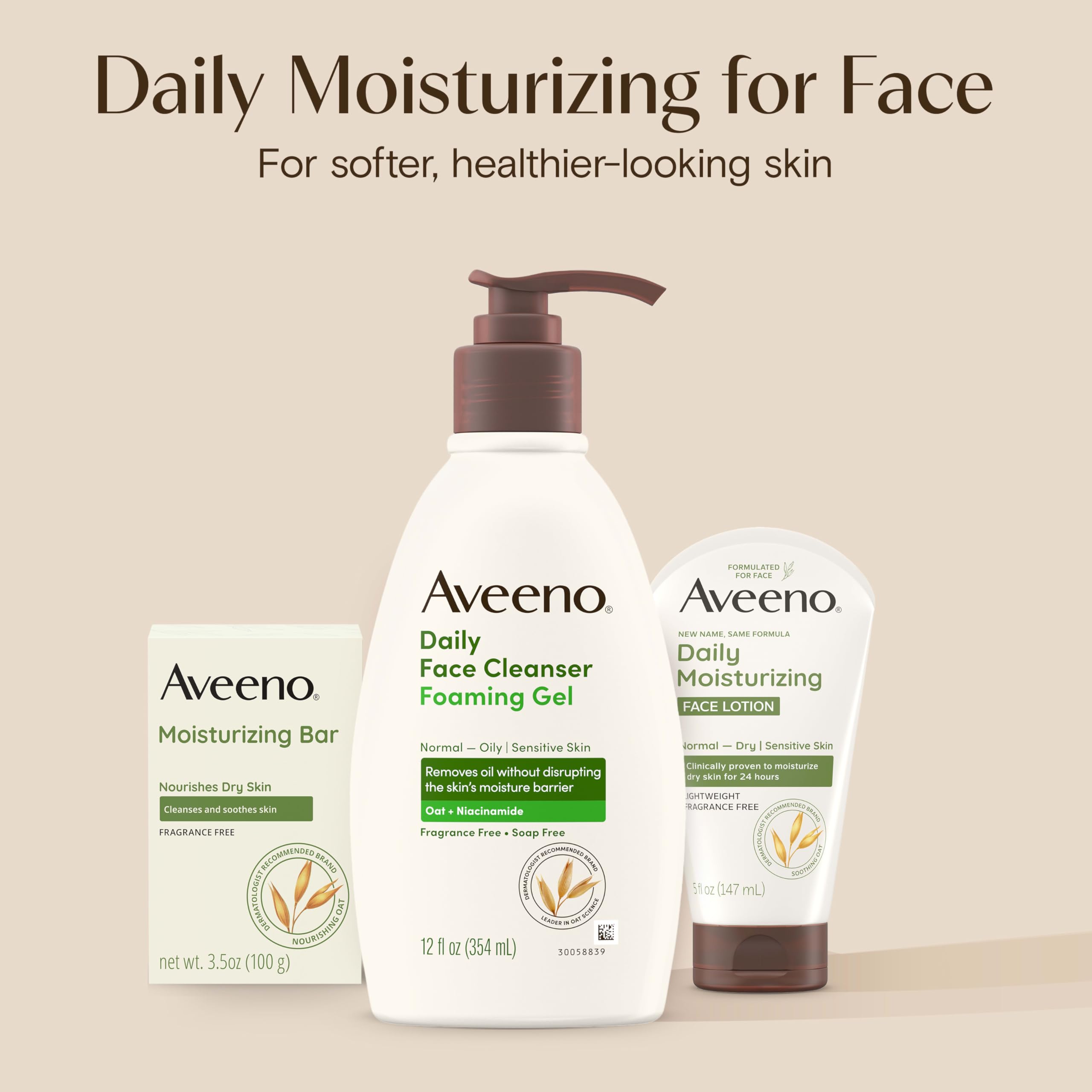 Aveeno barre nettoyante visage facile a utiliser, matin et soir