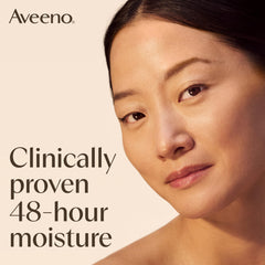 Aveeno Calm et Restore application quotidienne: soin doux sur peau sensible.