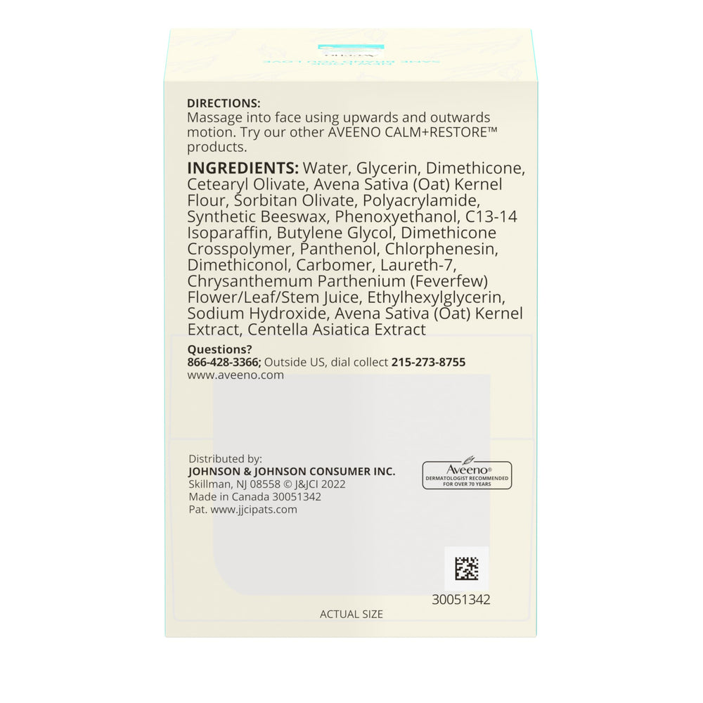 Aveeno Calm et Restore hydratation 24 heures: peau douce toute la journée.