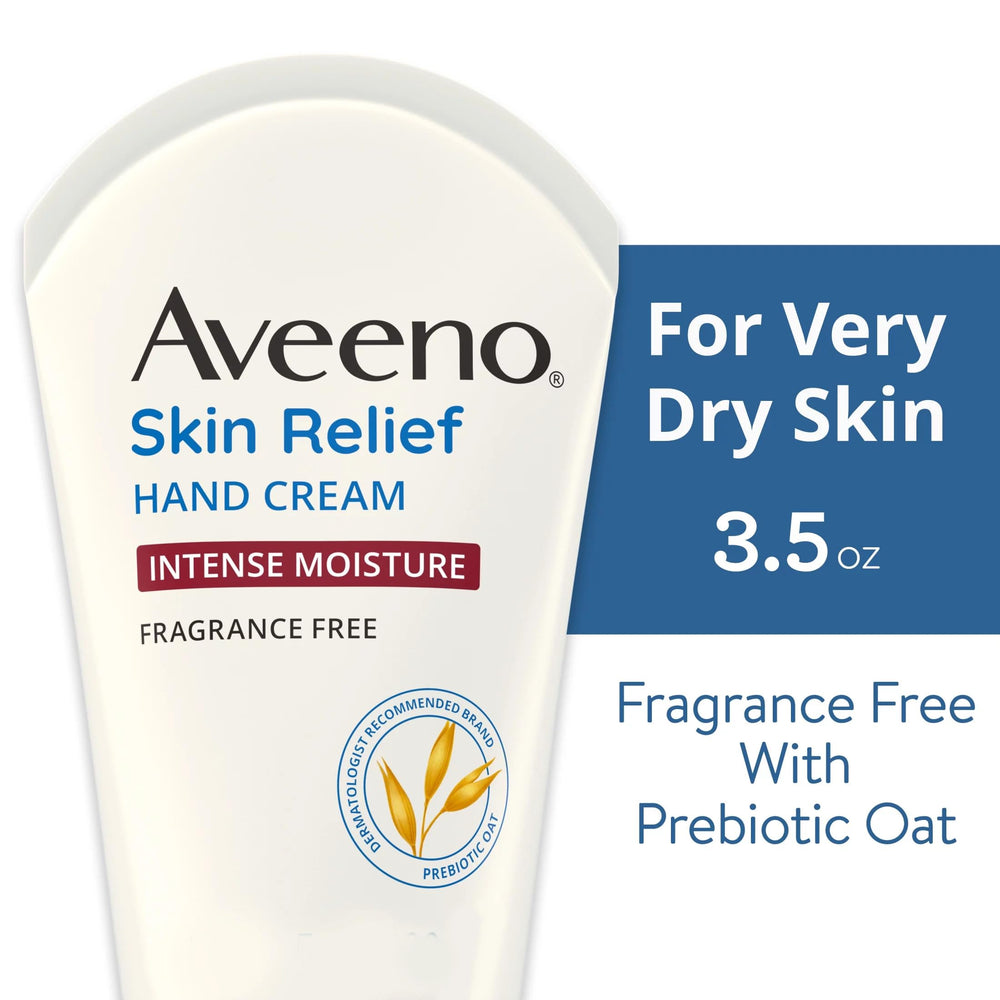 Aveeno crème mains intenses, emballage pratique et recyclable pour tous les jours.