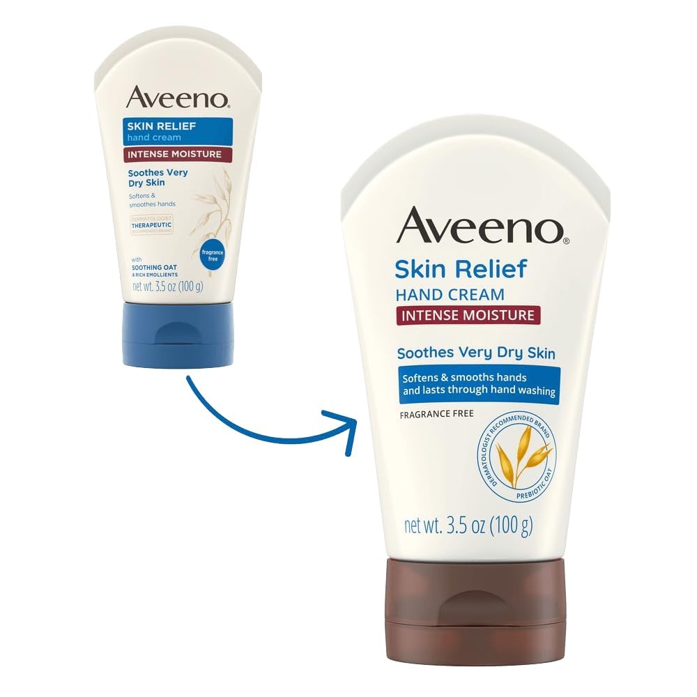 Aveeno crème mains intenses, format compact facile à emporter.