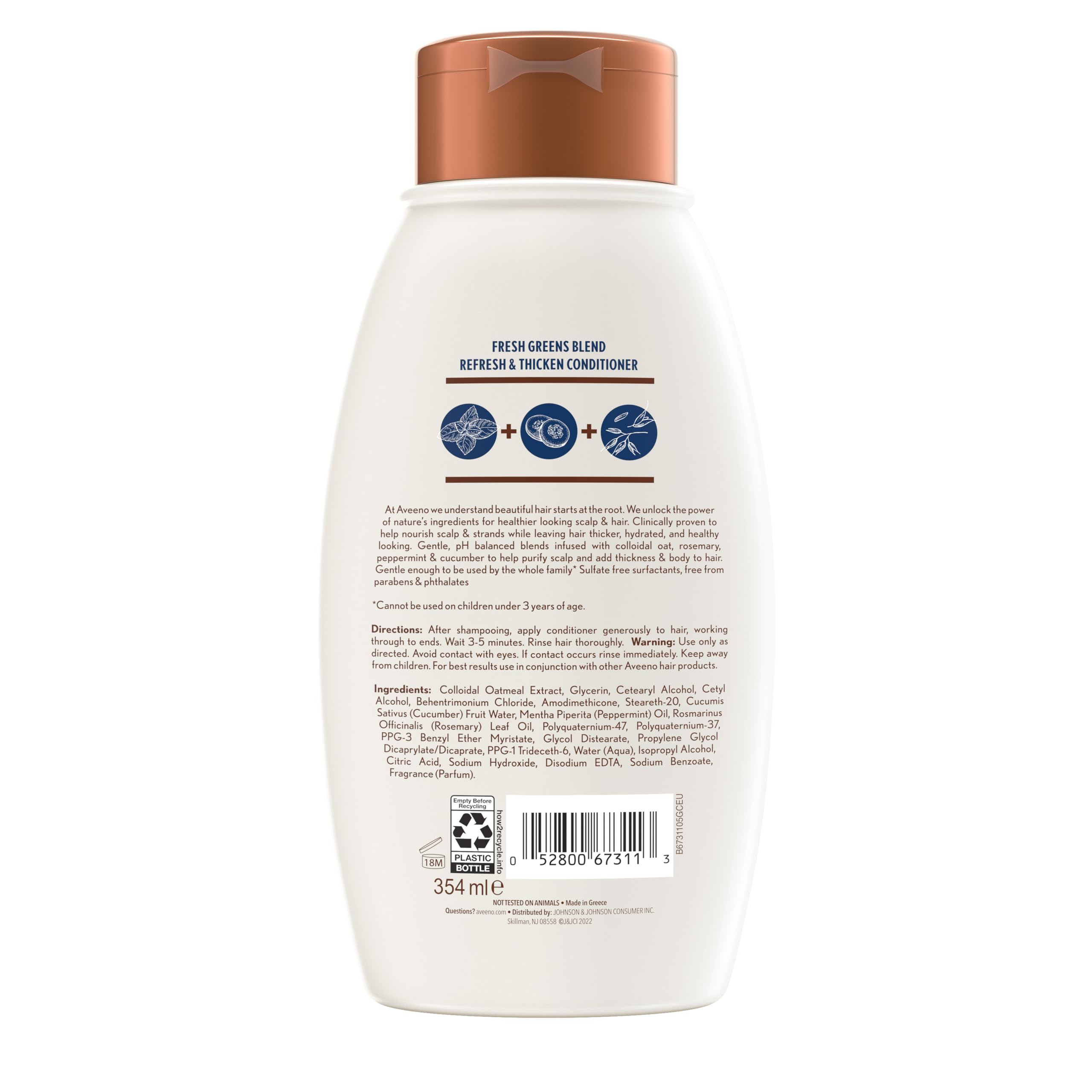 Aveeno Fresh Greens Blend: emballage écoresponsable.
