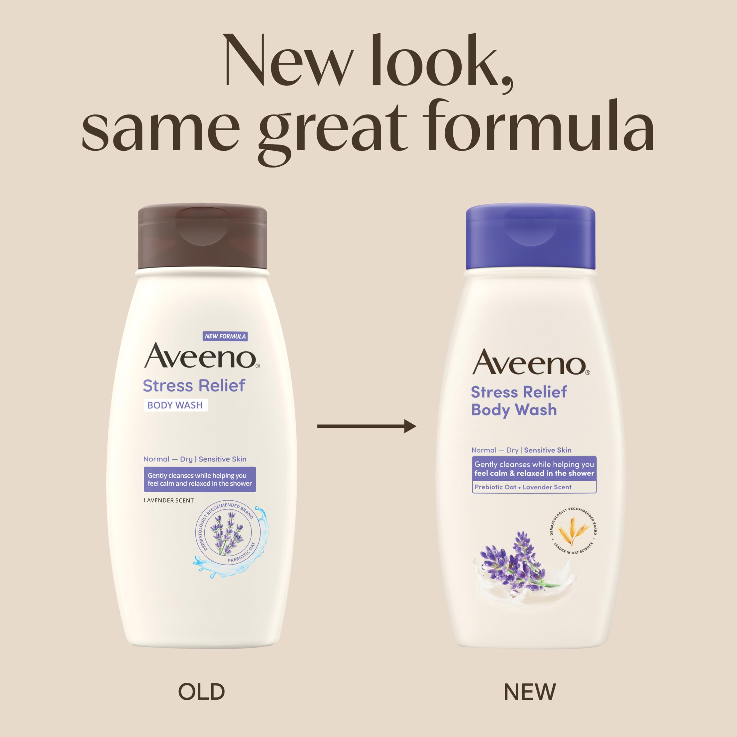 Gel-douche Aveeno Stress Relief, mousse crèmeuse sous l’eau.