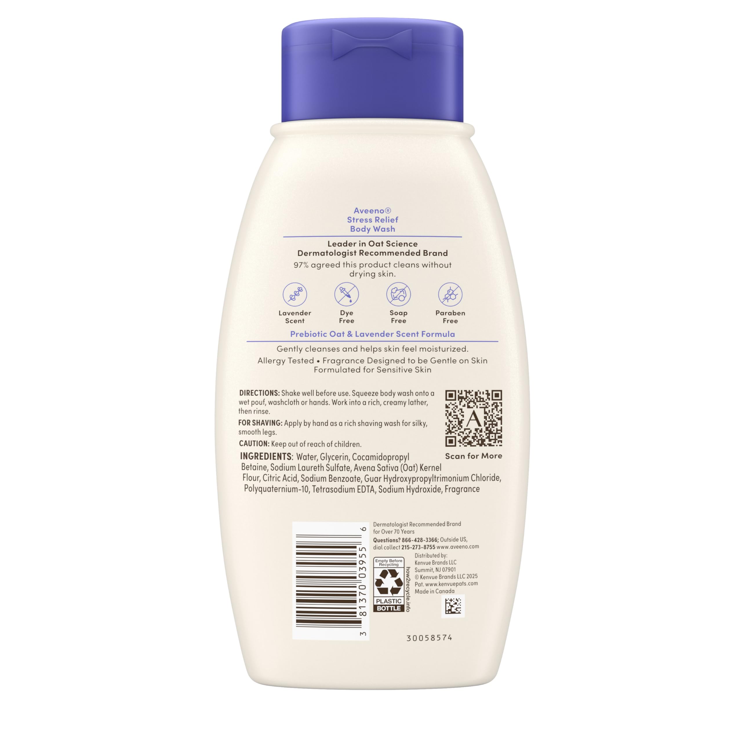 Aveeno Stress Relief, gel utilisable pour rasage des jambes.