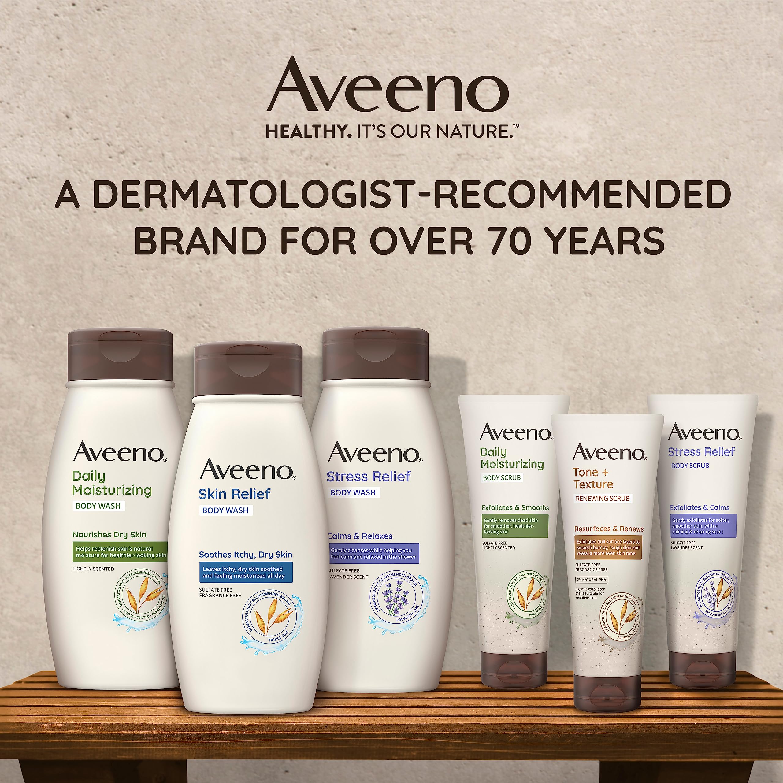 Aveeno gommage corporel quotidien sans parabènes, soin léger