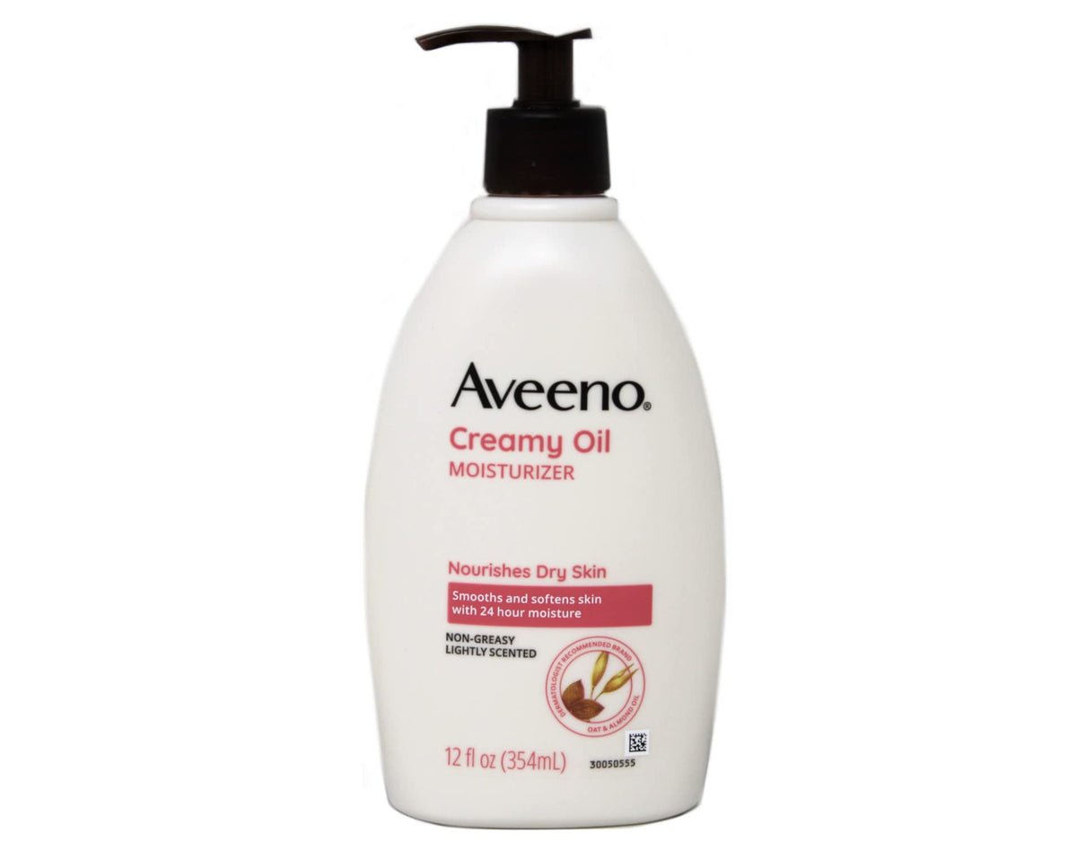 Aveeno Huile Crèmeuse – flacon 355 ml, hydratation durable sans fini gras