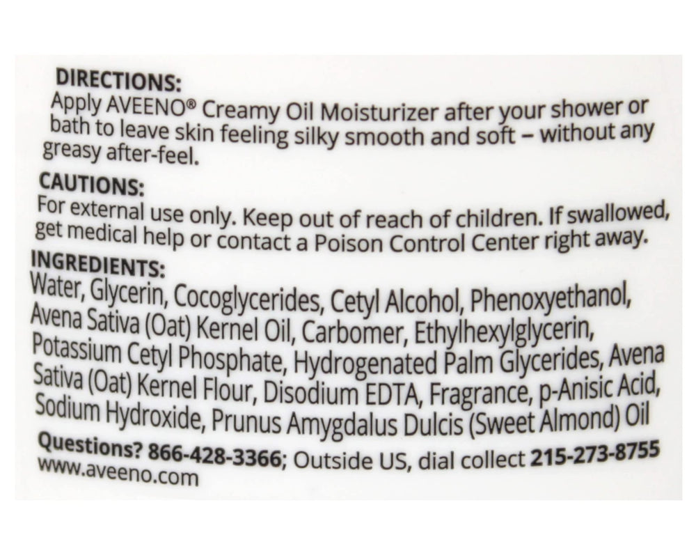 Aveeno Huile Crèmeuse – peau nourrie et douce après chaque utilisation