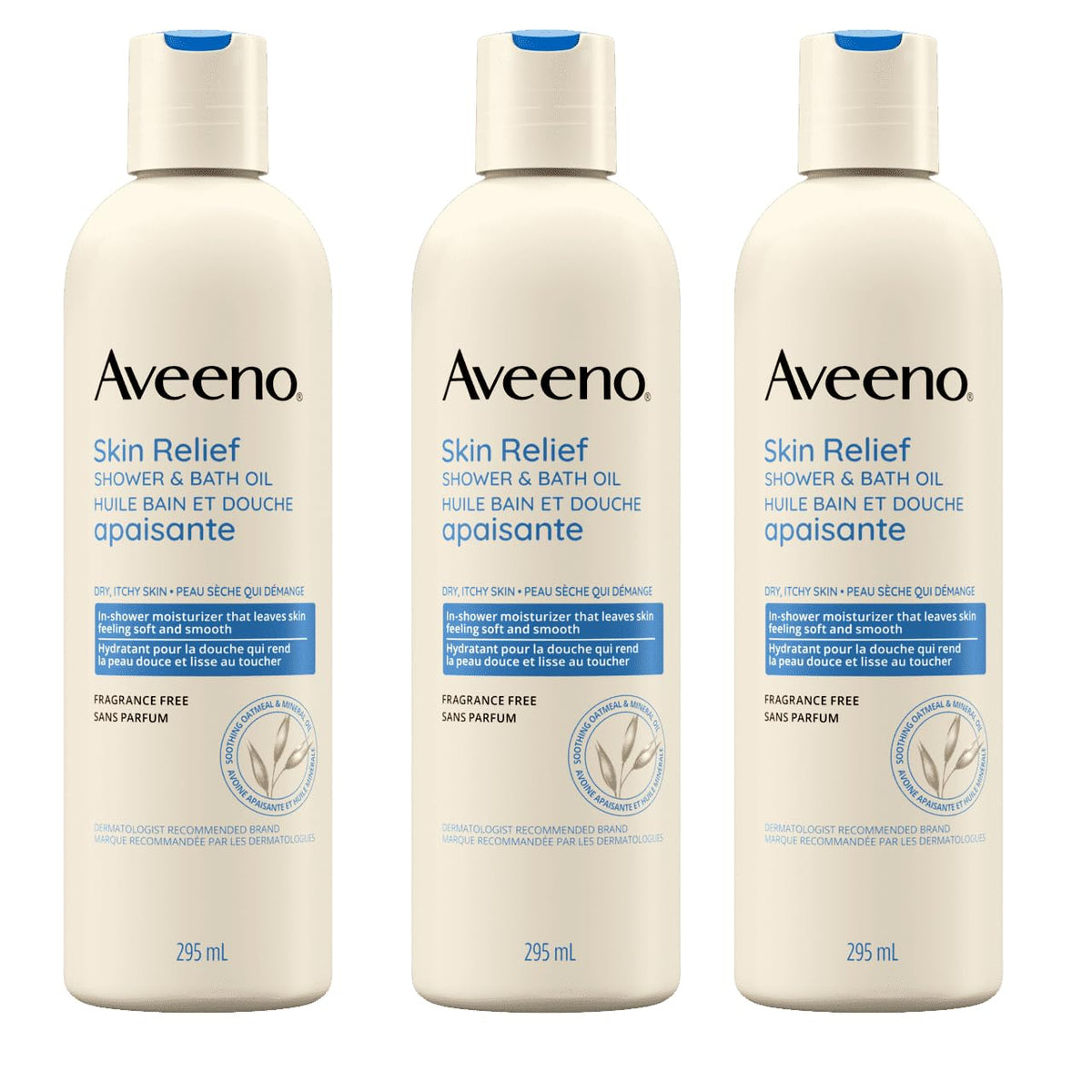 Aveeno Huile Douche et Bain Soulagement Peau, bouteille 10 onces, hydratation douce.