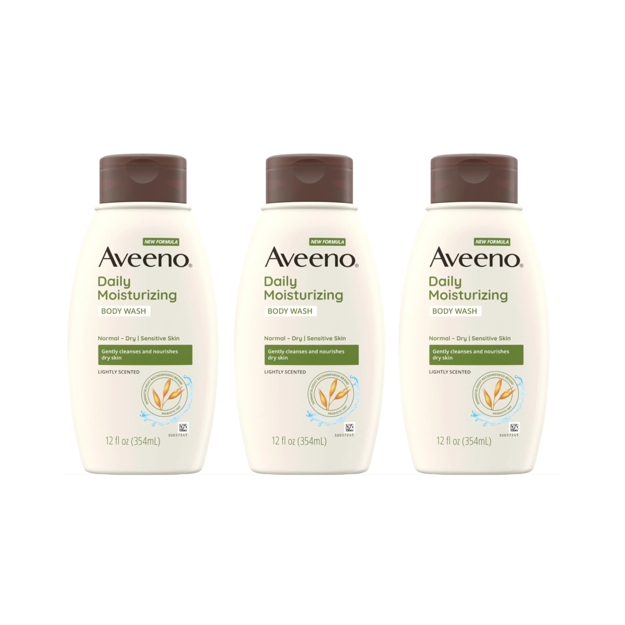 Aveeno lot trois gels douche hydratants quotidiens pour une hydratation continue