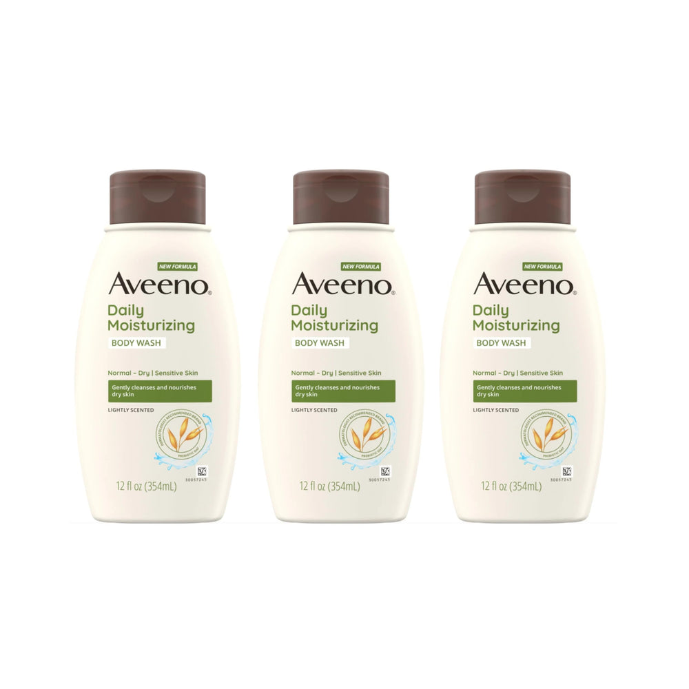 Aveeno lot trois gels douche hydratants quotidiens pour une hydratation continue