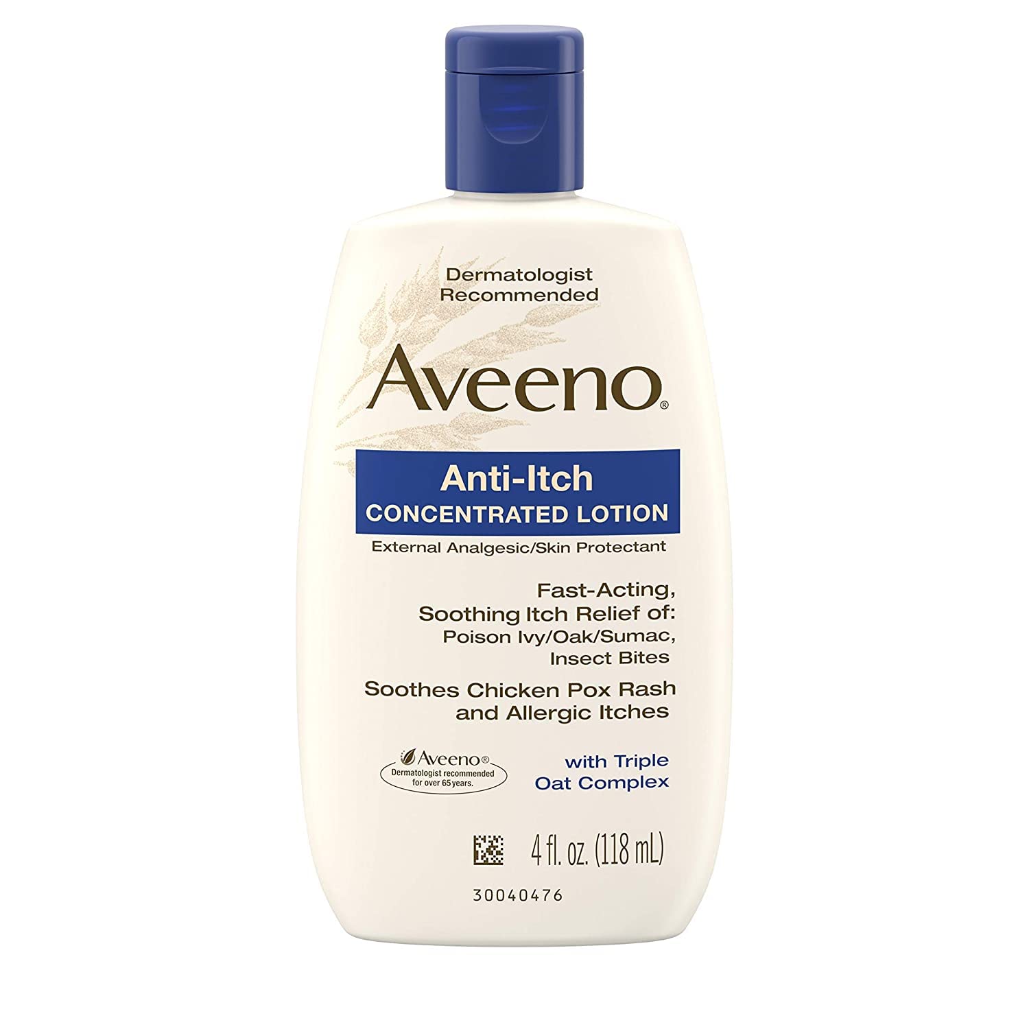Lotion anti-démangeaisons Aveeno idéale pour le quotidien et irritations mineures.