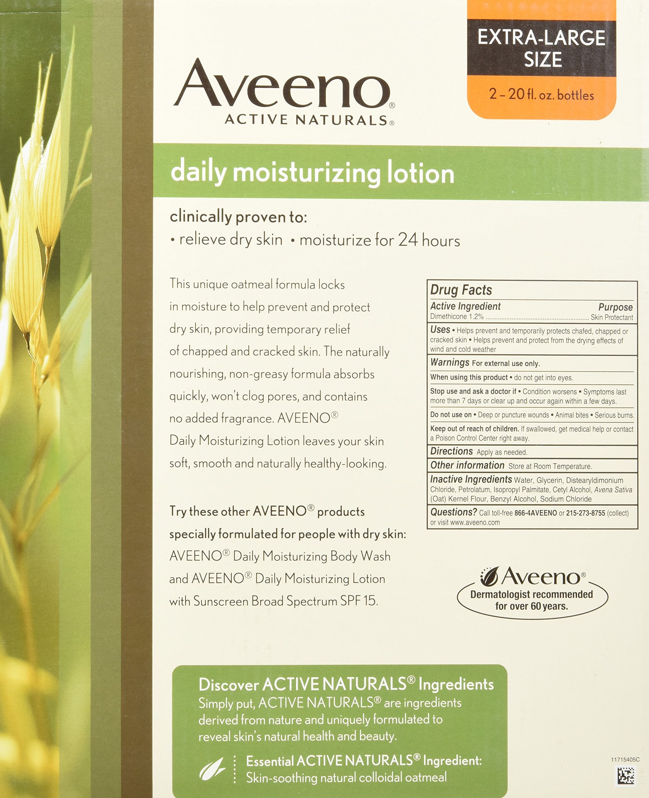 Aveeno Lotion Hydratante Quotidienne, pompe précise, application facile.