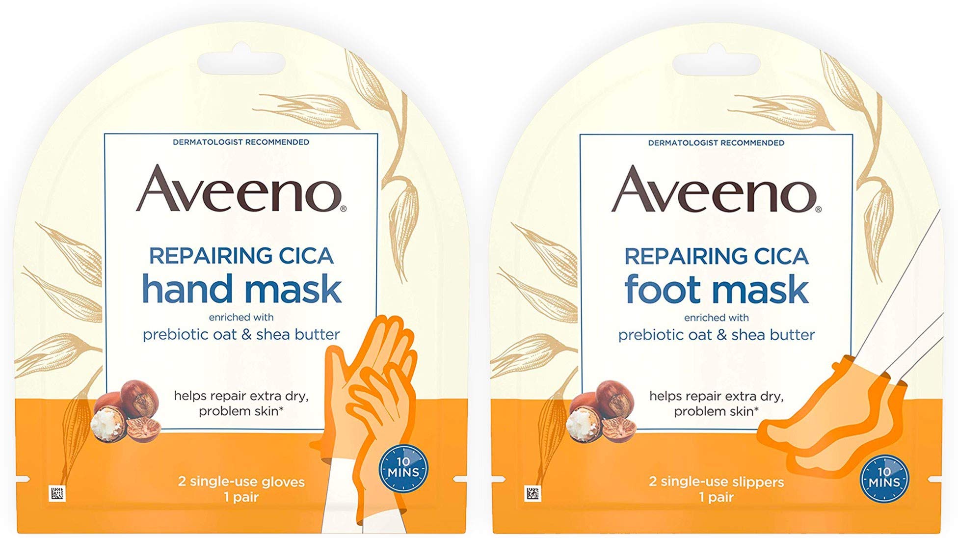 Aveeno masque-pieds-cica, avant-après, pieds plus doux après utilisation