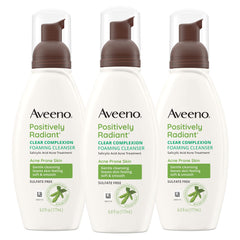 Aveeno pack de 3 bouteilles 177 ml pour peaux sujettes aux imperfections.