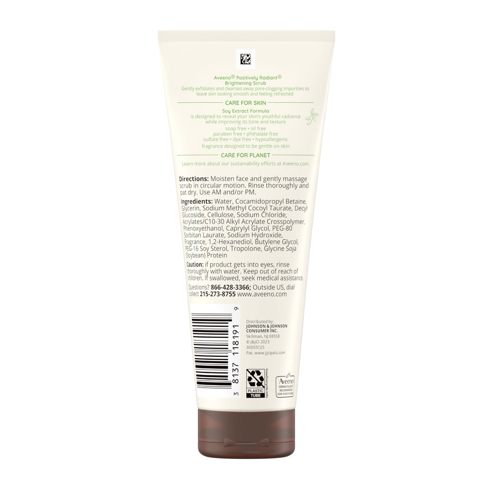Sans huile et sans savon, Aveeno Positively Radiant nettoyant doux.