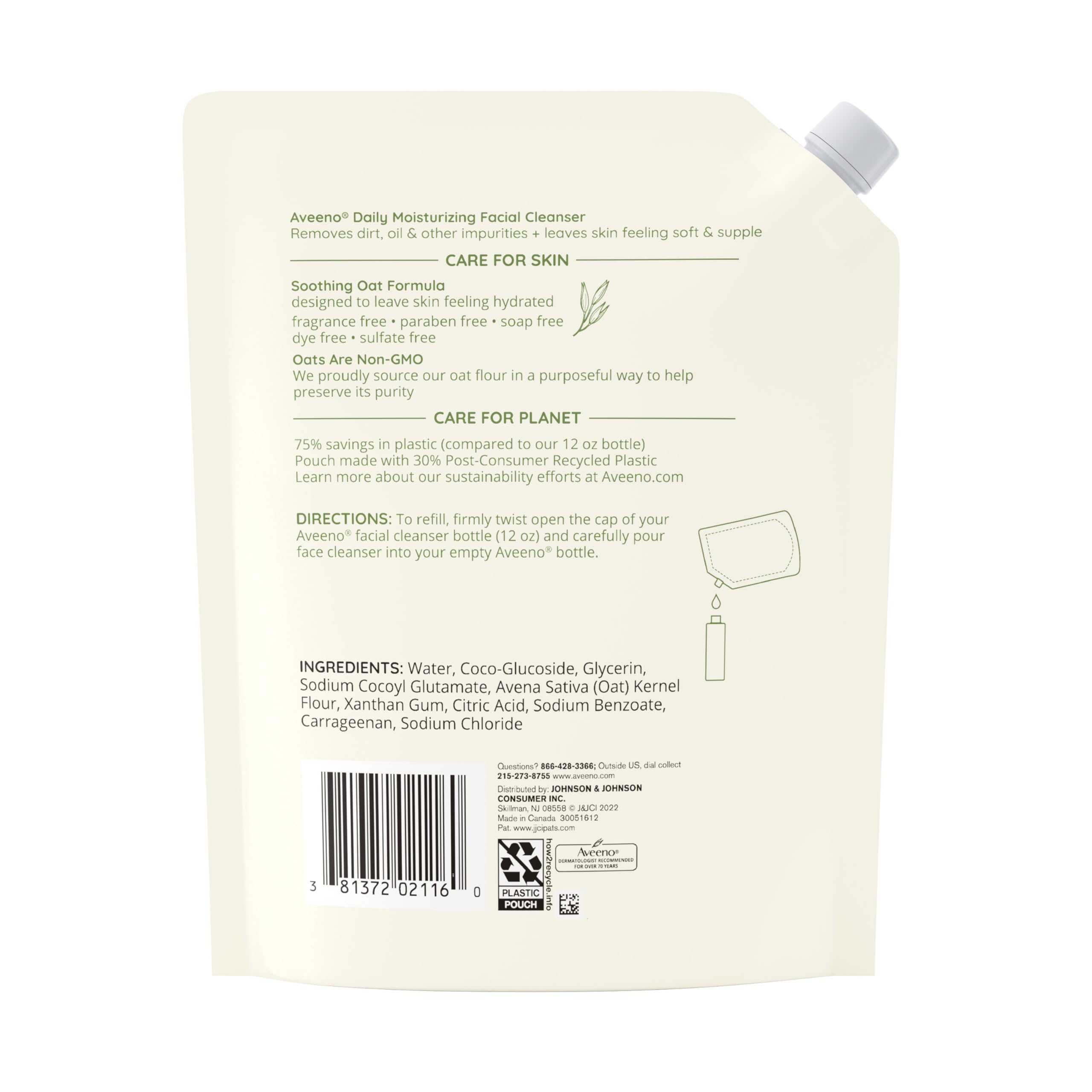 Aveeno recharge éco-responsable: réduction du plastique dans votre routine.