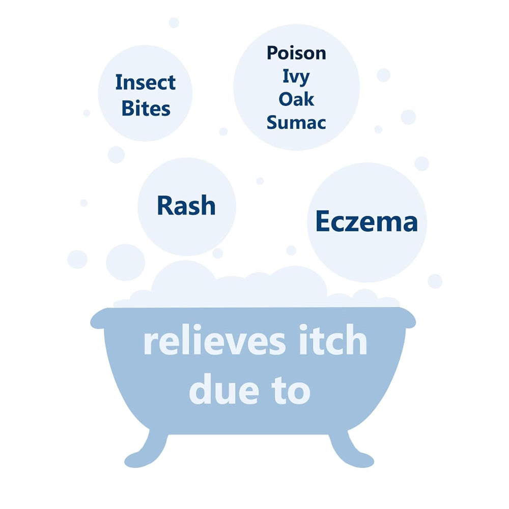 Préparation rapide du bain Aveeno, hydratation légère dans l’eau.