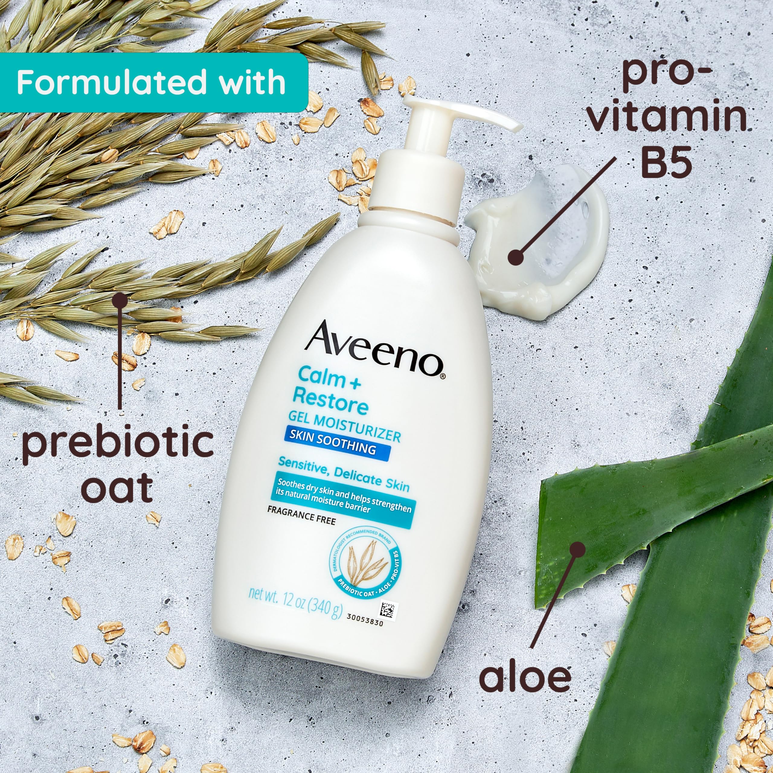 Aveeno sans parfum, parfait pour peaux sensibles et usage quotidien.