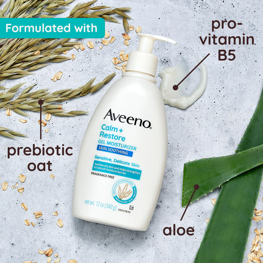 Aveeno sans parfum, parfait pour peaux sensibles et usage quotidien.
