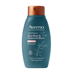 Aveeno Shampoing: bouteille rose-eau pour hydratation légère des cheveux secs.