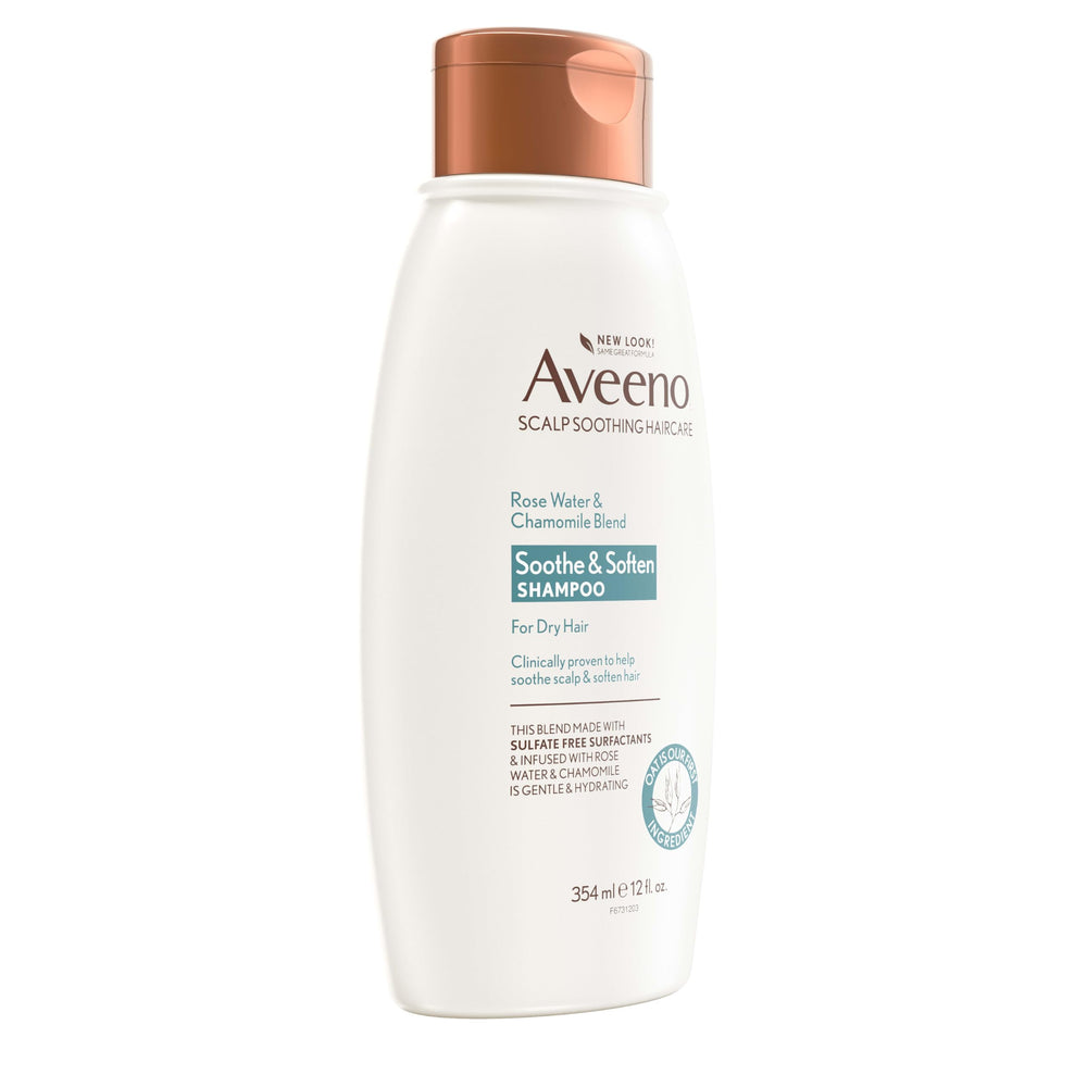 Aveeno Shampoing eau de rose et camomille – sans sulfates.