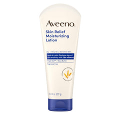 Aveeno Skin Relief Lotion sans parfum en flacon 8 oz offre hydratation douce pour peau très sèche.