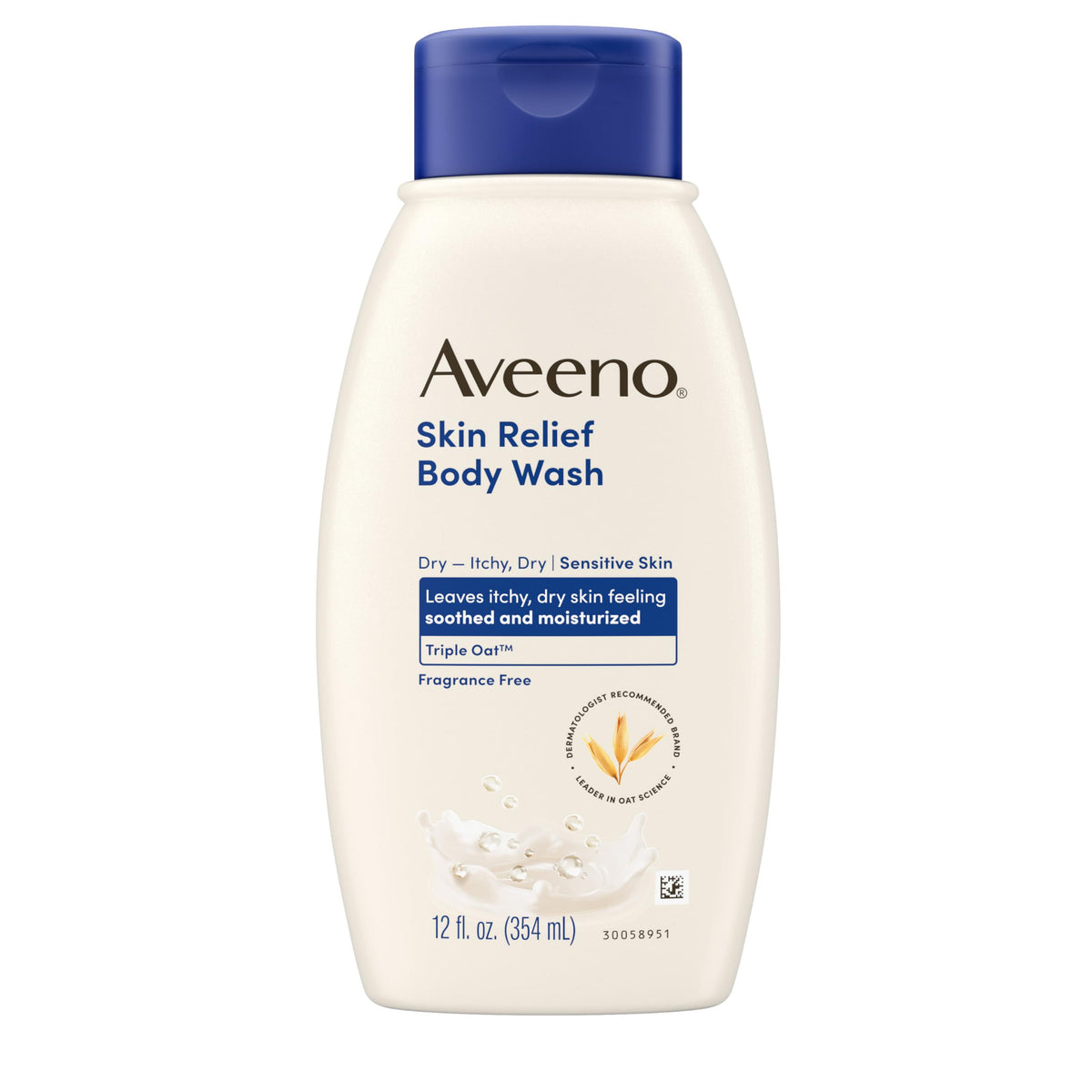 Aveeno — bouteille sans parfum pour une douche douce et apaisante.