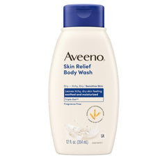 Aveeno — bouteille sans parfum pour une douche douce et apaisante.