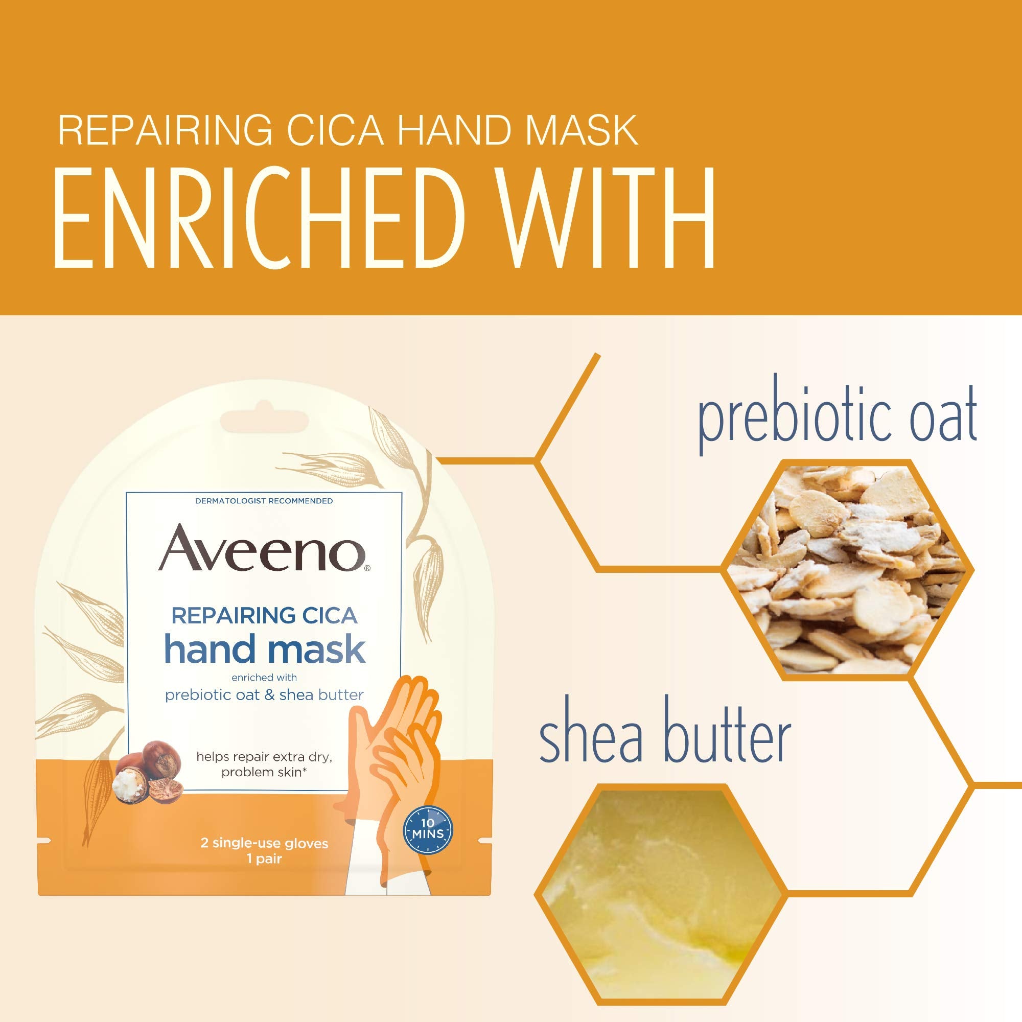 Aveeno ingrédients et texture non déversante, masque facile à utiliser