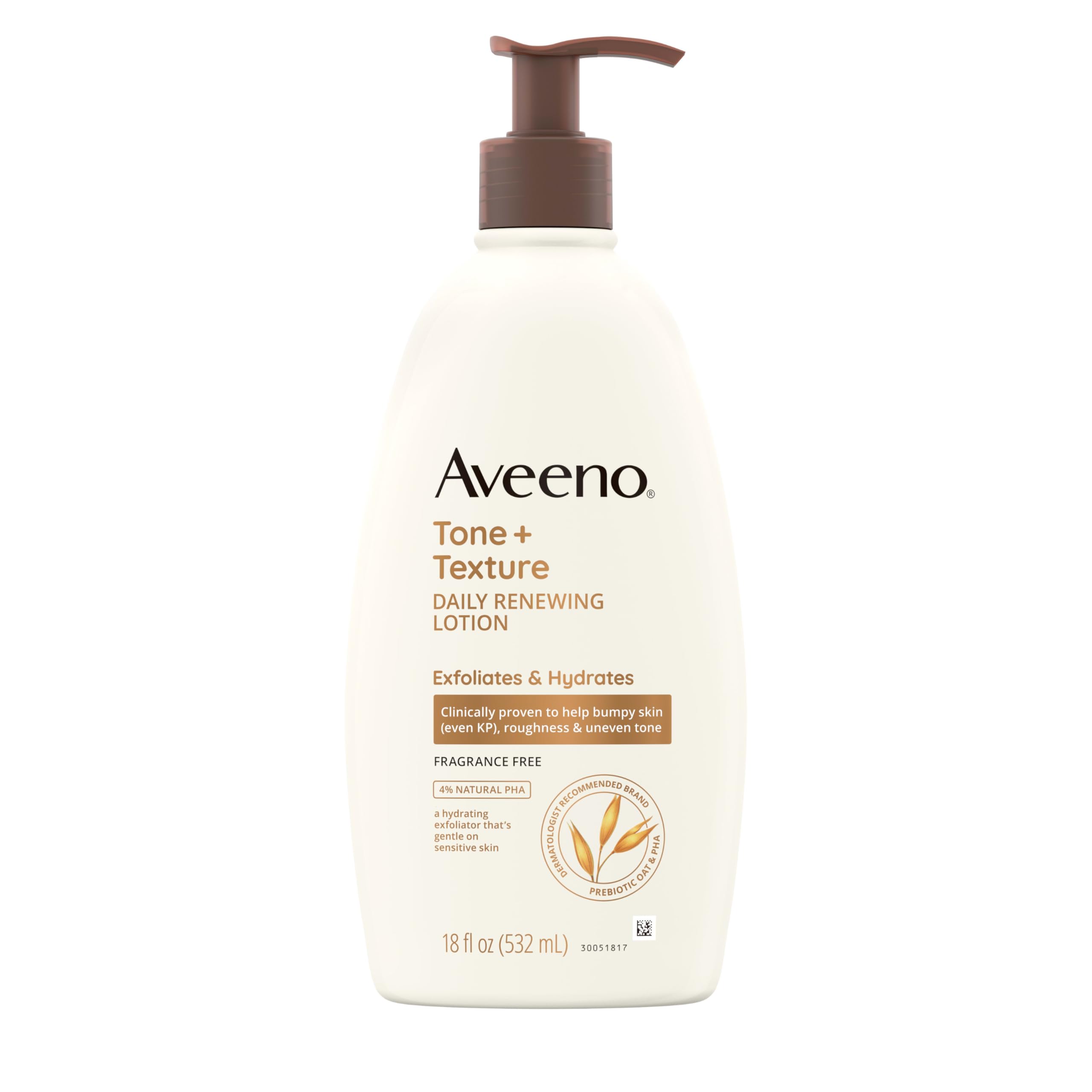 Aveeno Tone + Texture: bouteille de lotion hydratante pour une peau douce