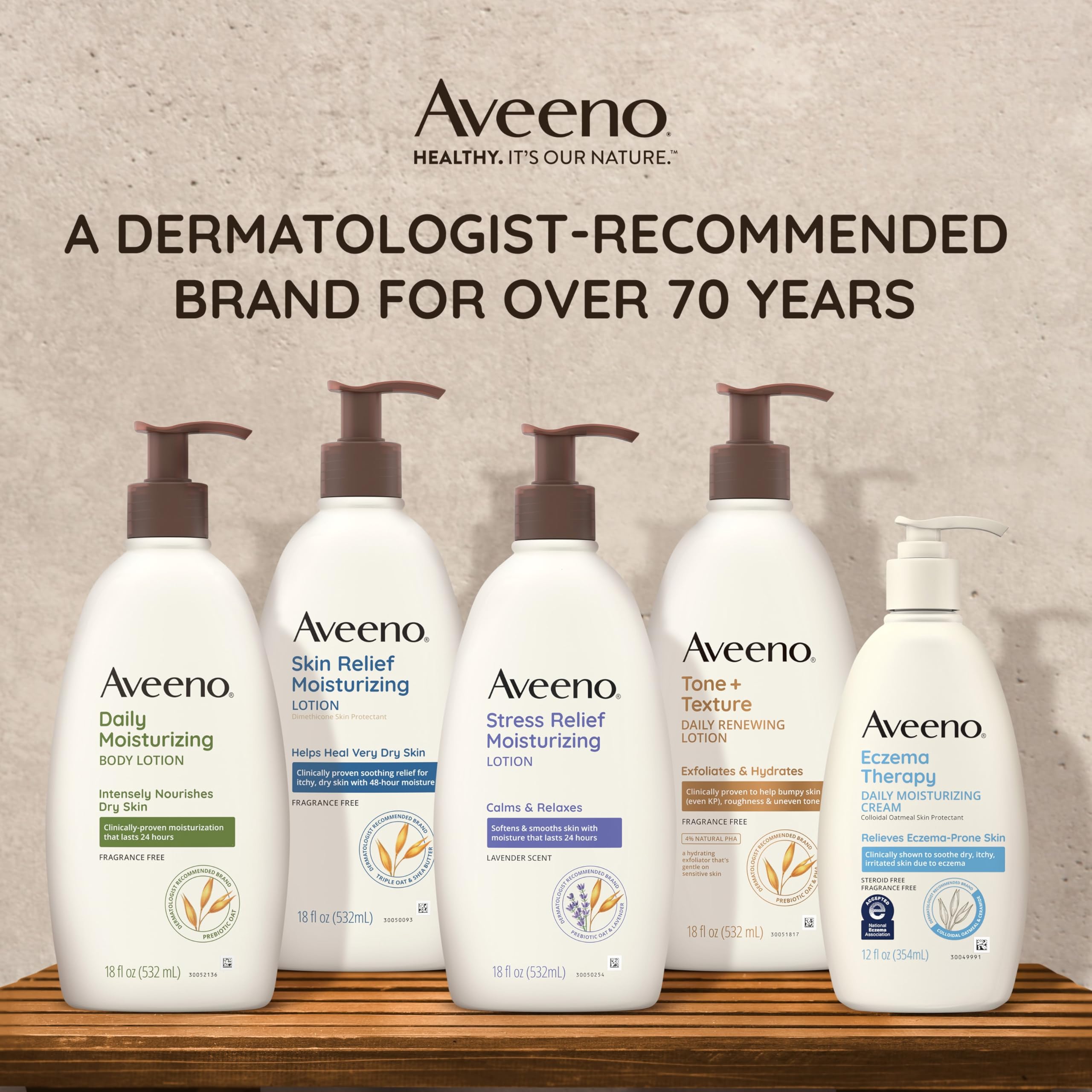Peau sensible et soin Aveeno Tone + Texture