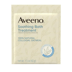 Sachets Aveeno sans parfum, faciles à dissoudre pour un bain rapide.