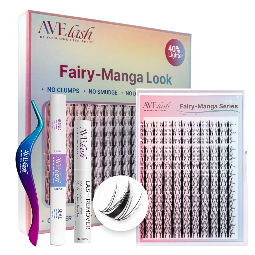 ABELASH Fairy Manga Lash Clusters, bande transparente 0,03 mm pour un rendu discret et confortable.