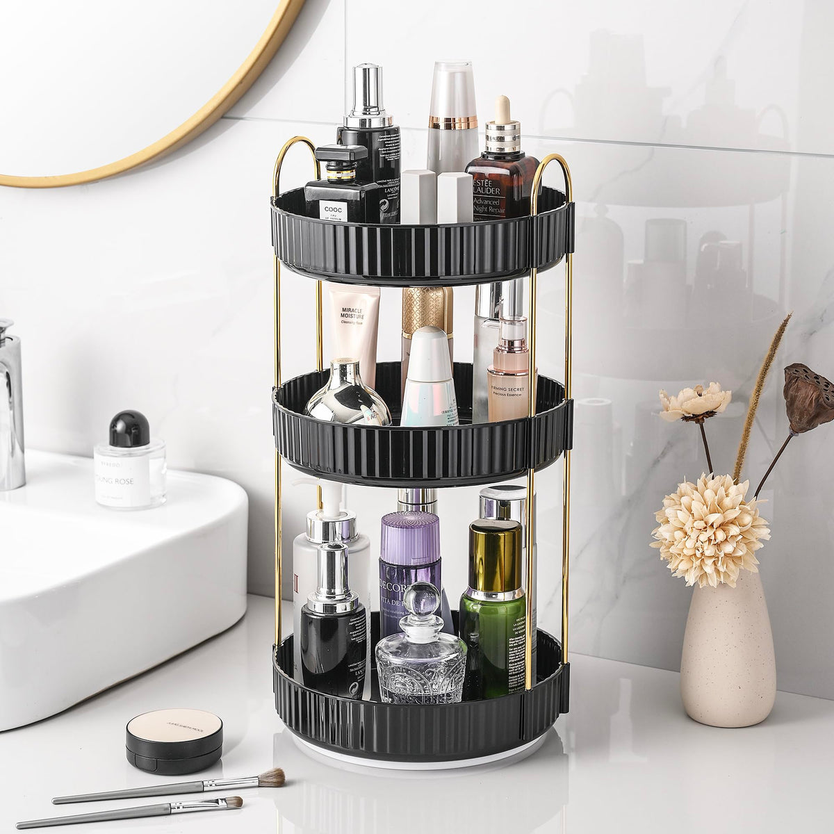 Organisateur Aveniee : rotation à 360° facilitant l’accès à tous vos produits de maquillage.
