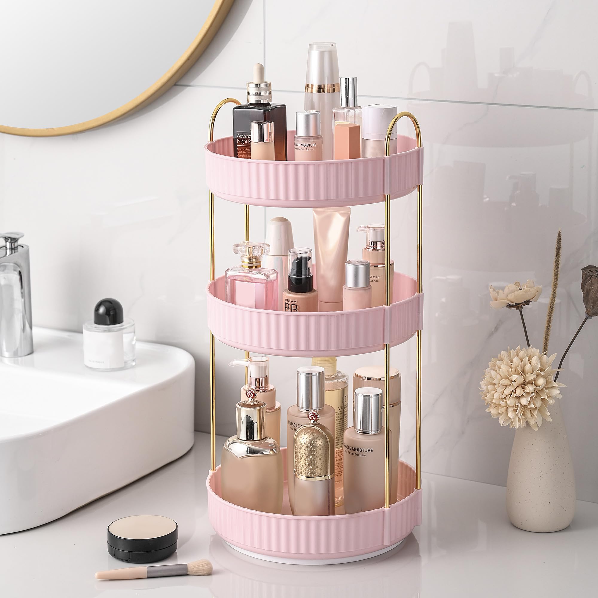 Aveniee Organisateur Maquillage 360°: rotation fluide pour un accès rapide