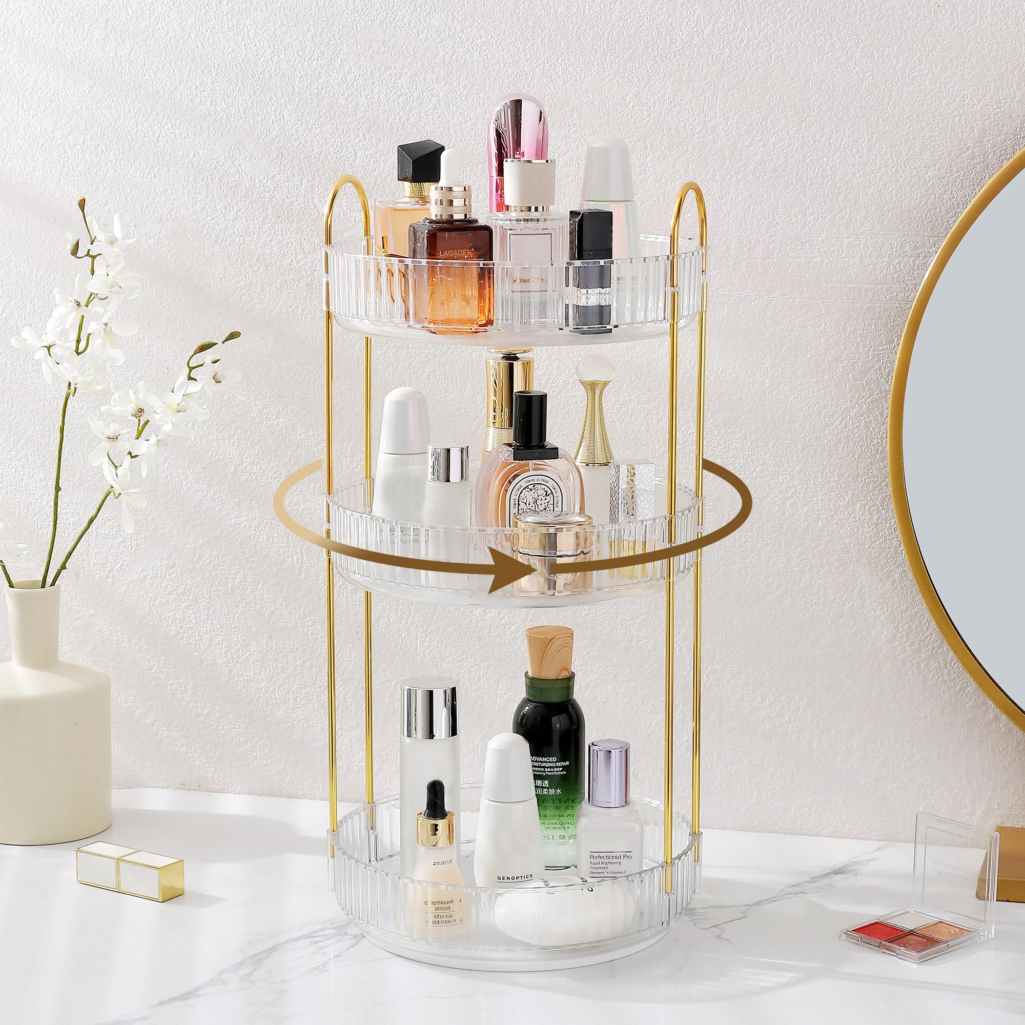 Aveniee organisation maquillage trois niveaux, gain d'espace sur le comptoir
