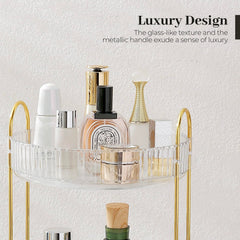 Aveniee rangement beauté durable, support métallique doré résistant