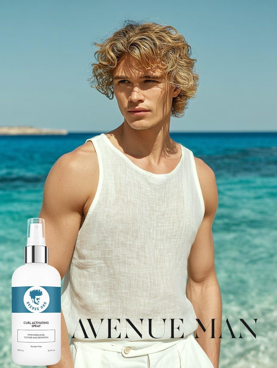 Avenue Man Curl Activating Spray – Formule sans alcool pour un fini naturel