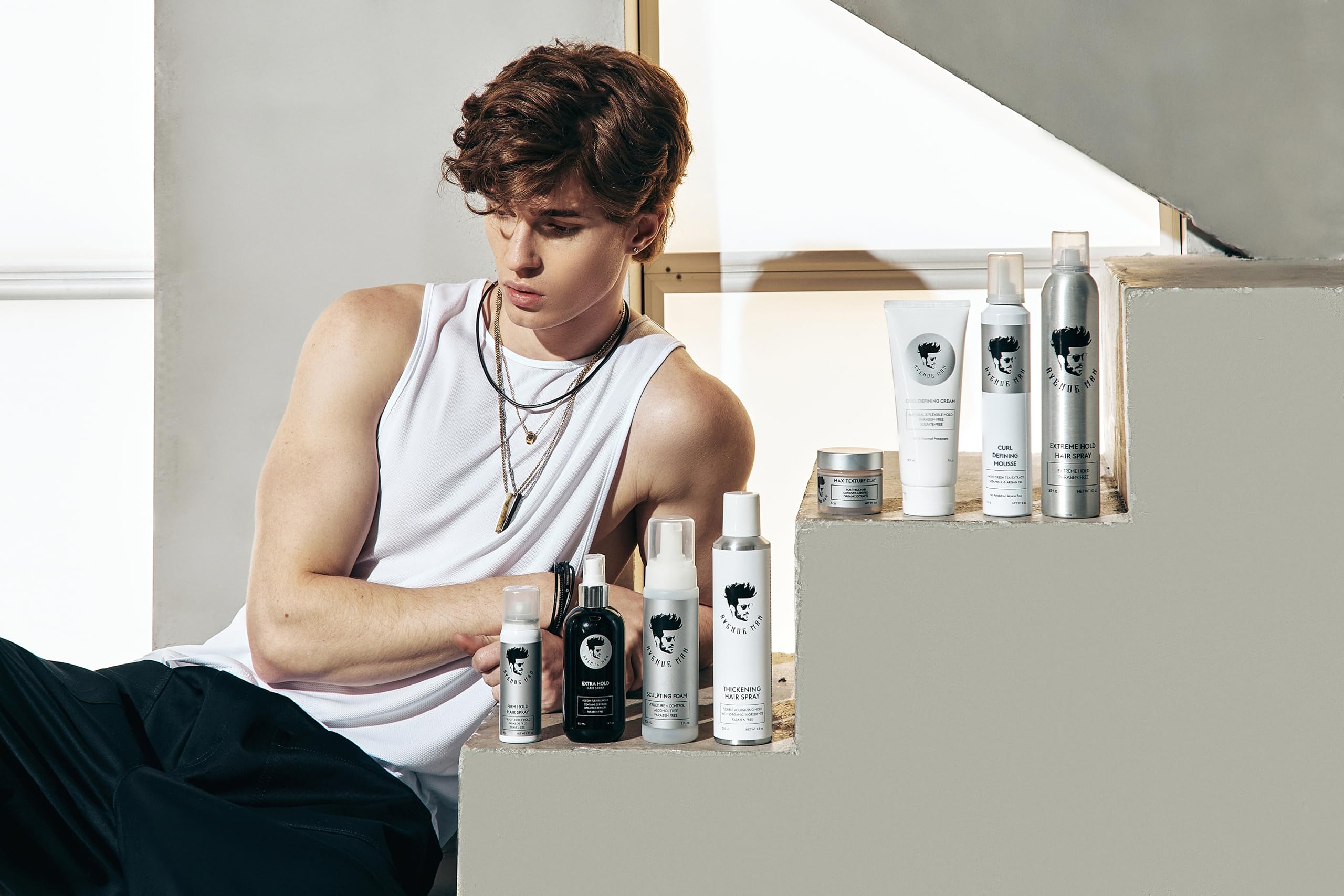 Avenue Man Mousse avec diffuseur et froissage pour définition naturelle