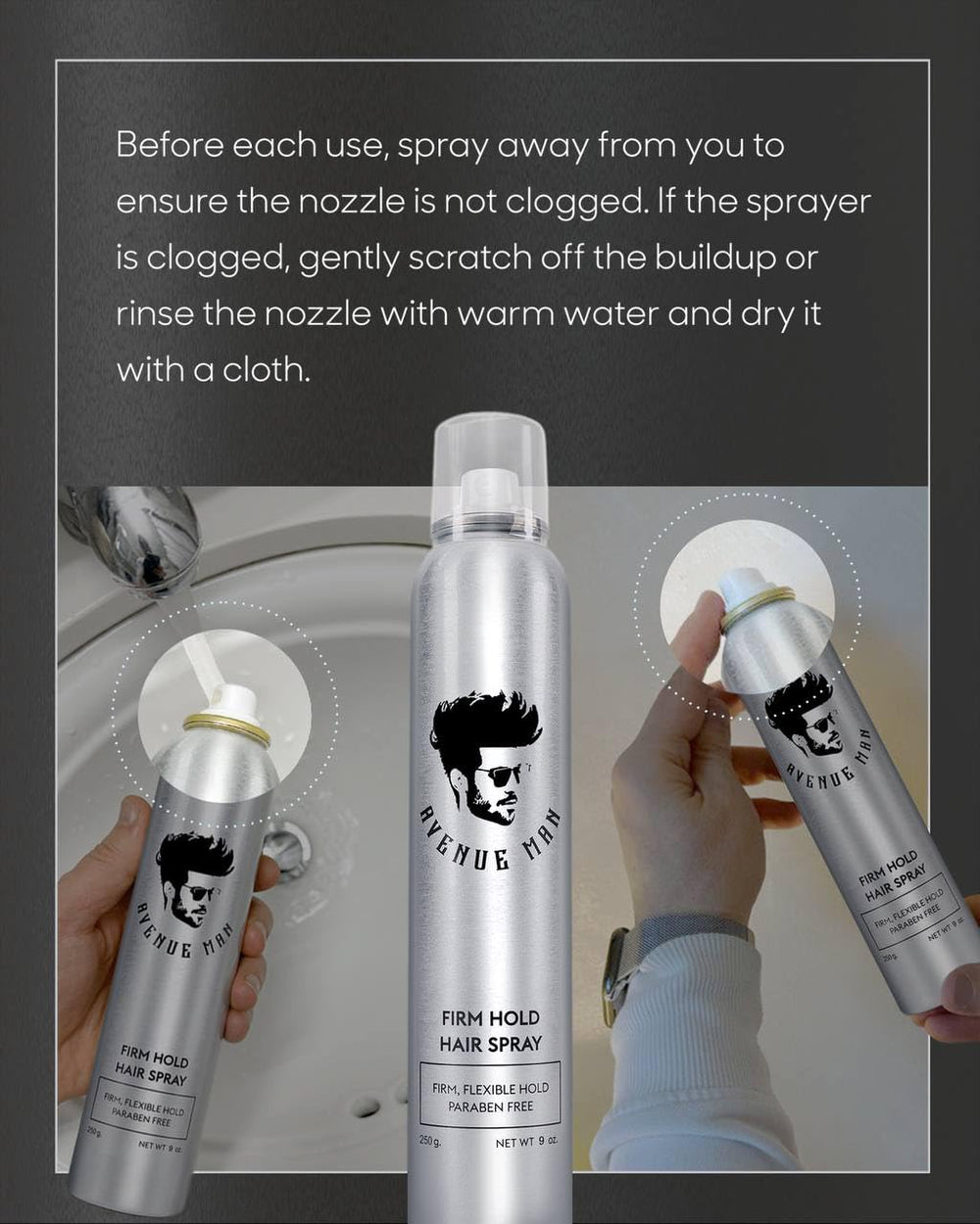 Avenue Man Texture Spray — résistance à l'humidité pour un look durable.