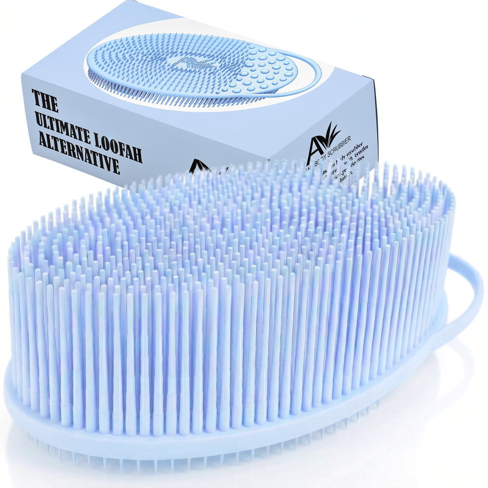 Avilana: brosse exfoliante en silicone, poils fermes pour peau lisse.