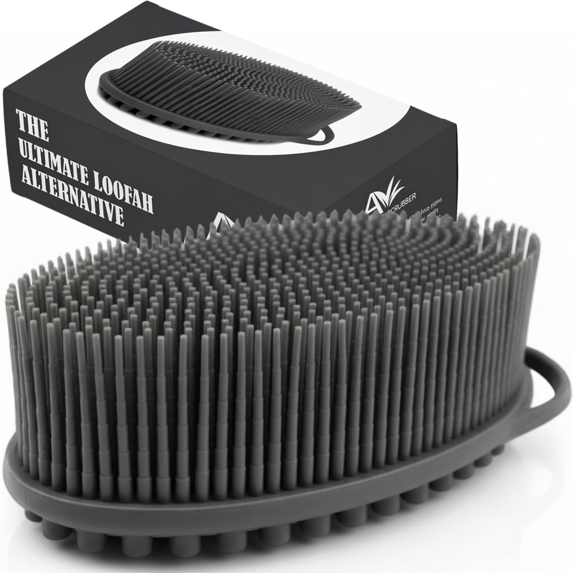 Brosse Avilana en silicone double-face, exfolie en douceur le corps et le visage.