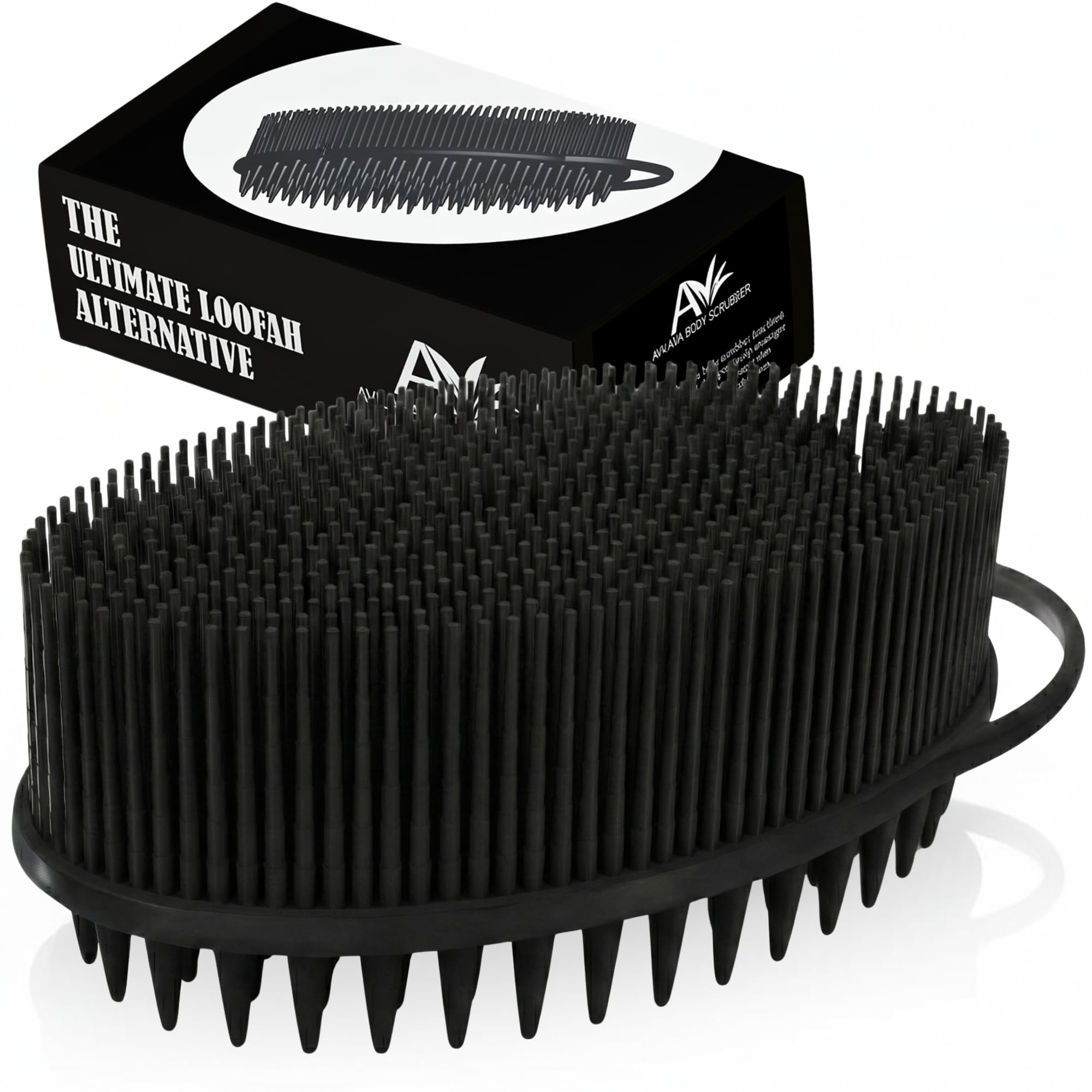 Avilana brosse-silicones premium proche montre le détail des poils doux pour un massage du cuir-chevelu
