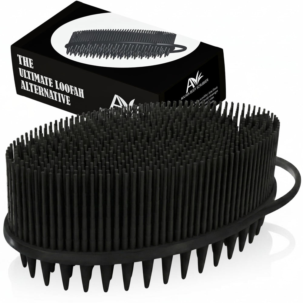 Avilana brosse-silicones premium proche montre le détail des poils doux pour un massage du cuir-chevelu