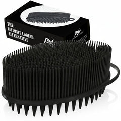 Avilana brosse-silicones premium proche montre le détail des poils doux pour un massage du cuir-chevelu