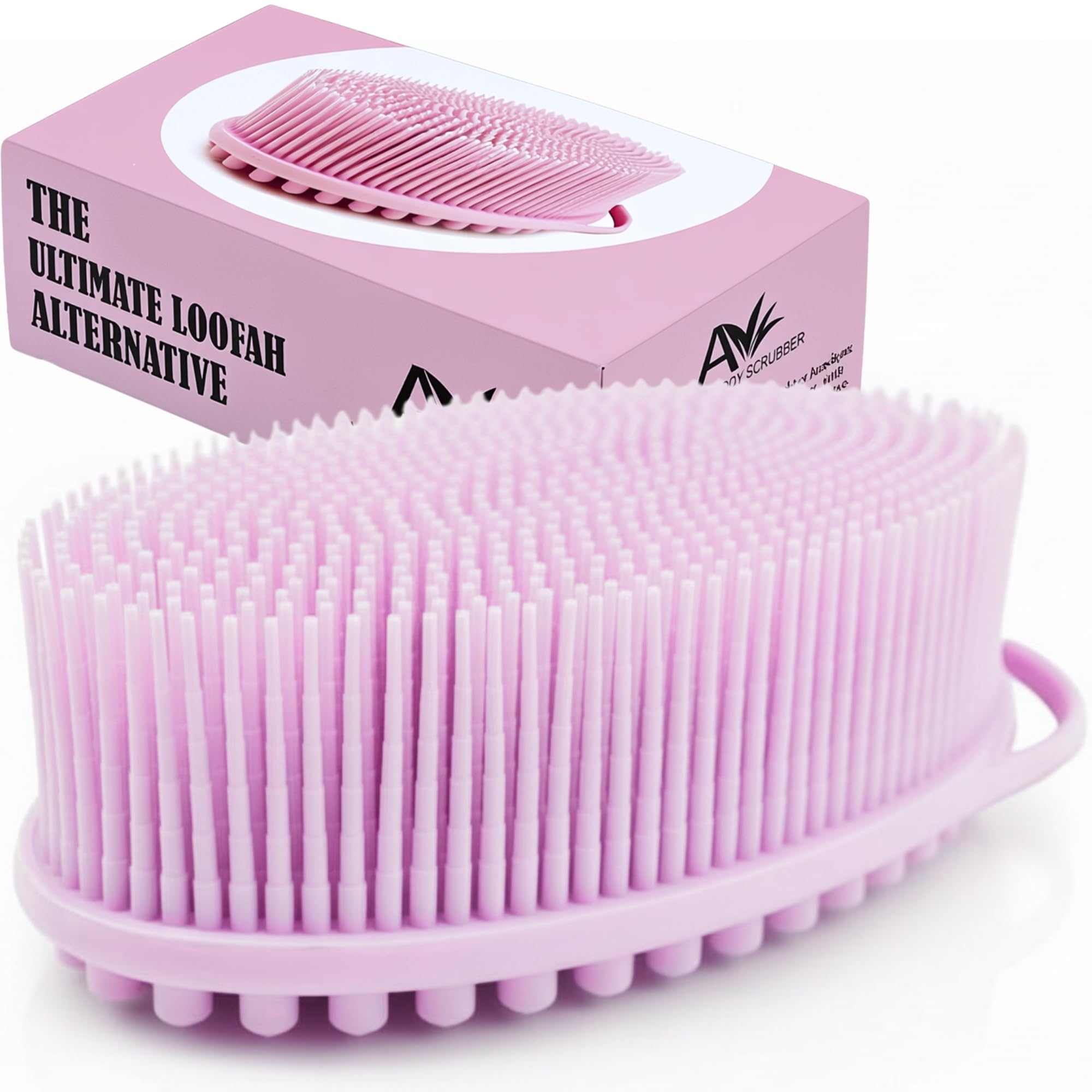 Avilana gommage-silicone pour le corps, face double, massage et nettoyage en profondeur.