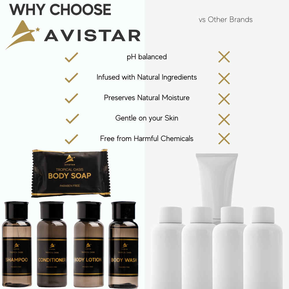 Avistar Ensemble soins hôtel en vrac: kit utile pour propriétés et hébergements.