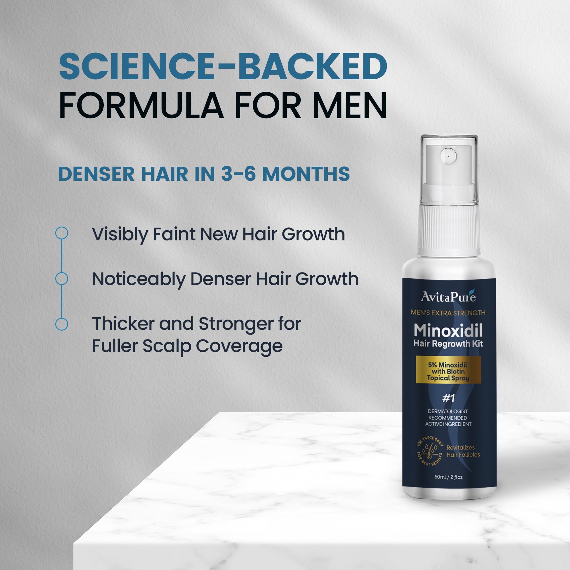 AVITAPURE Minoxidil – ingrédients naturels pour nourrir le cuir chevelu