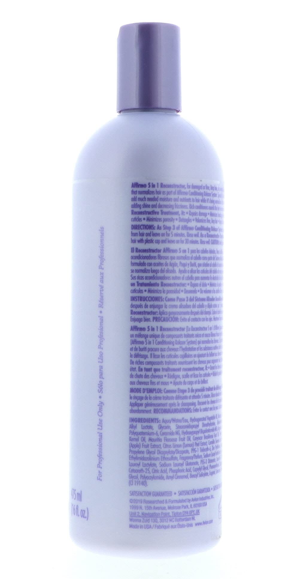 Affirm 5 en 1 Reconstructeur Avlon, avant shampooing, nourrissant et conditionnant.